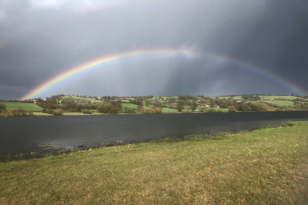 Rainbow over Nempnett Thrubwell. 24th March 2023.